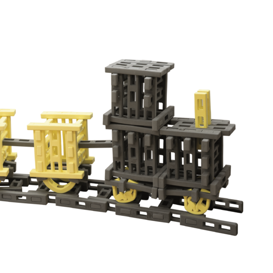 A choo-choo with a wagon